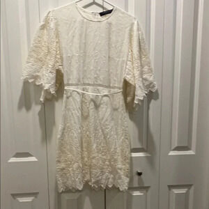 Angeleye London | Eyelet Soft Ivory cream white Dress - 100% Cotton shell - US 6